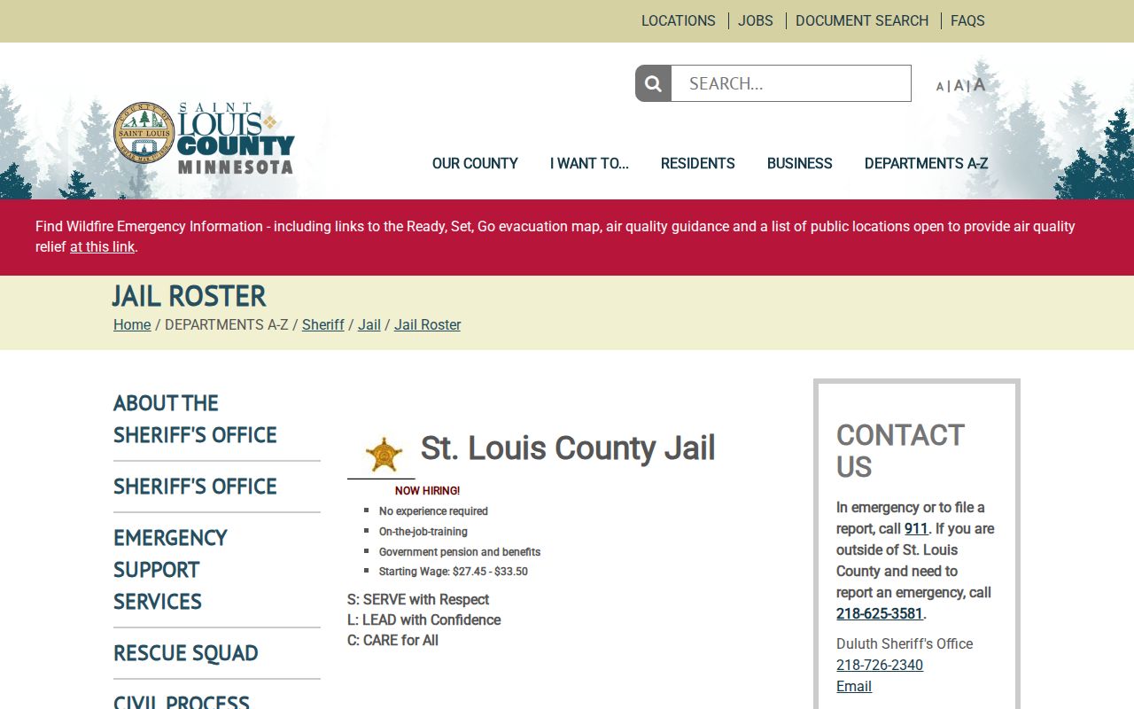 St. Louis County released inmates official 48-hour roster page
